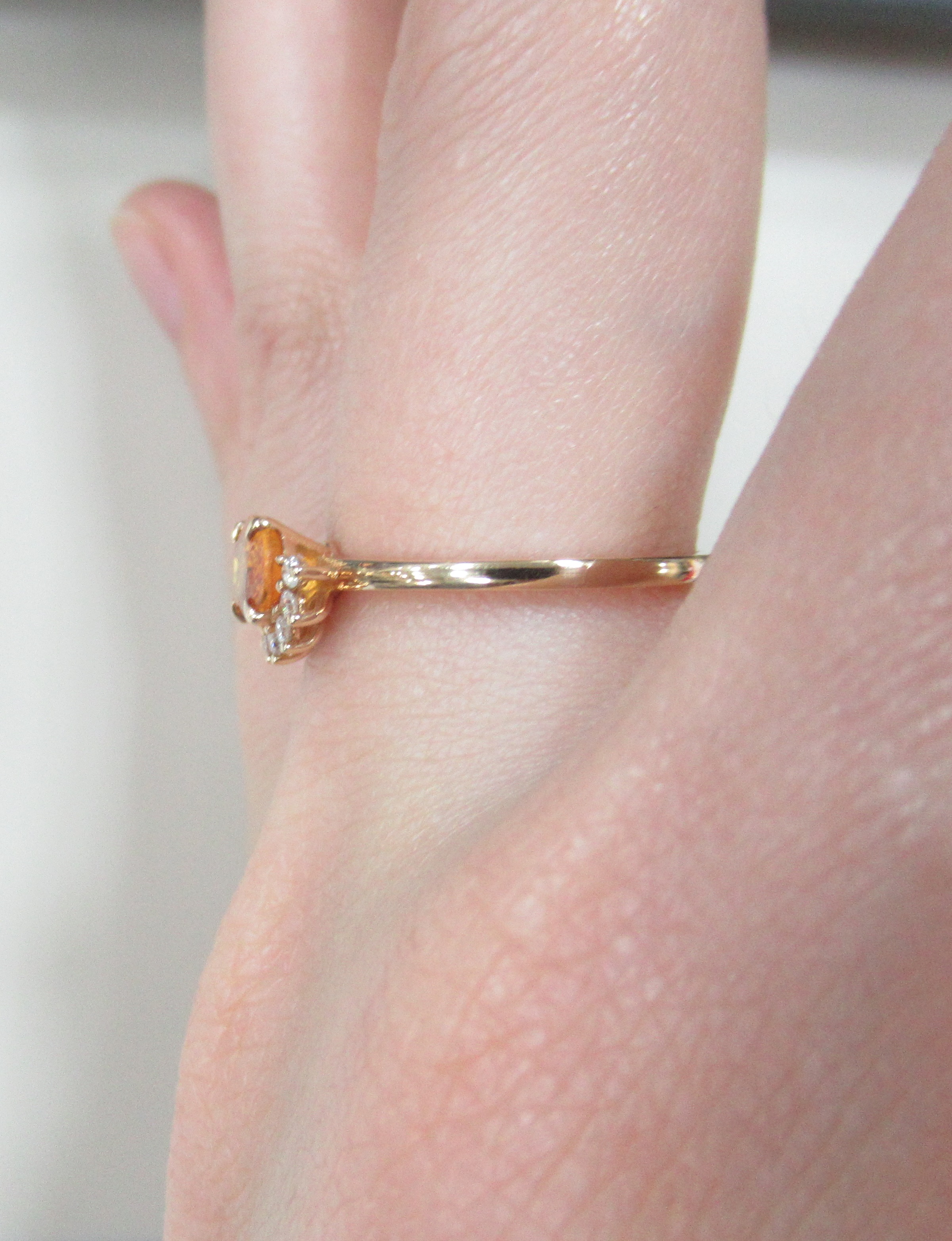 Кольцо из золота с цитрином